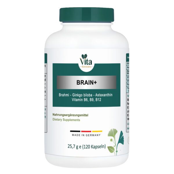 Brain plus capsules bottle with vita Bayern brand