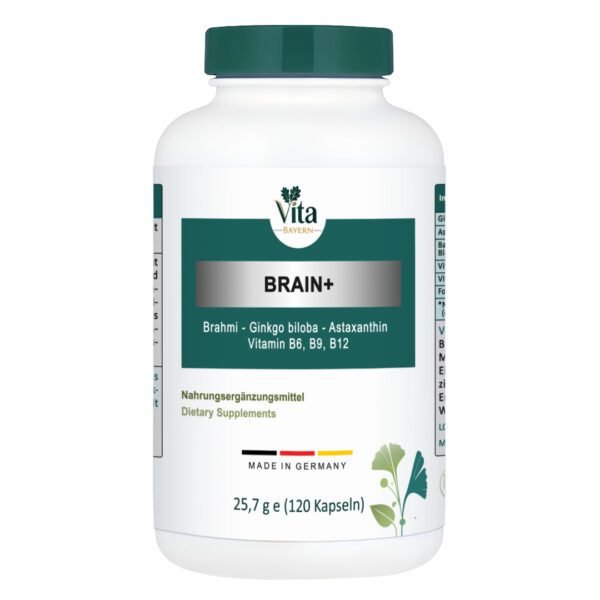 Brain plus capsules bottle with vita Bayern brand