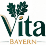 The official Vita Elixia logo featuring dark green typography with a gold accent and stylized oak leaves