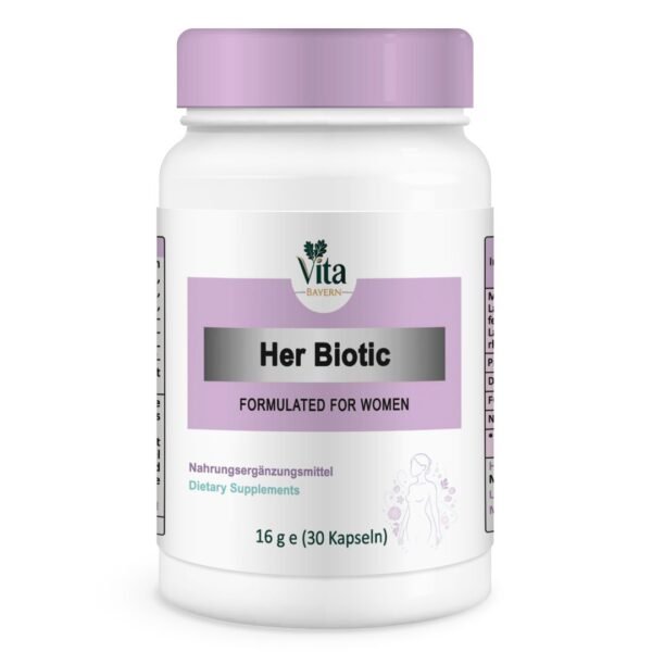 A supplement specifically formulated for women's health, provided in a 30-capsule supply