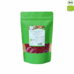 A 200g bright green pouch of Blumental Bayern Organic Barberries (Bio-Berberitzen) featuring a window showing the dried red berries and the EU organic seal