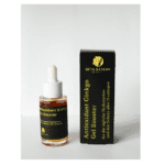 Vita Elixia Antioxidant Ginkgo Gel Booster dropper bottle and black gold-embossed box for daily hydration and protection.