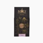 Black Moly Organic Herbs Thyme packaging featuring gold botanical line art and a circular window showing dried herbs